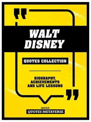 cover image of Walt Disney--Quotes Collection